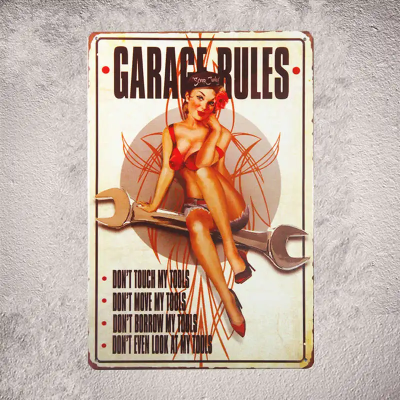 Metal signs Tin Plaque US Route 66 Garage sign Pin up Car Bar Rustic Restaurant Pub Bar Home Wall Stickers Decor