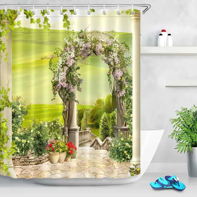 LB Digital Beautiful Green Garden with Flowers Arch Waterproof Scenic