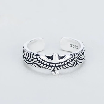 

Sole Memory Retro Personality Eagle Literary Original Wild Simple 925 Sterling Silver Female Resizable Opening Rings SRI231