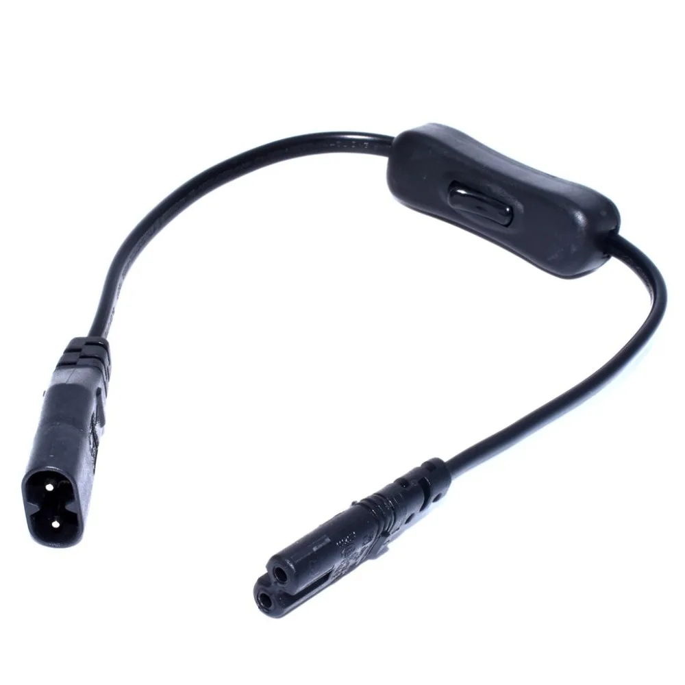 

C7/C8 Power "8" Figure Adapter Converter Cable with On/Off Switch ,European IEC320 C7 Female to C8 Male Plug Extension Cord