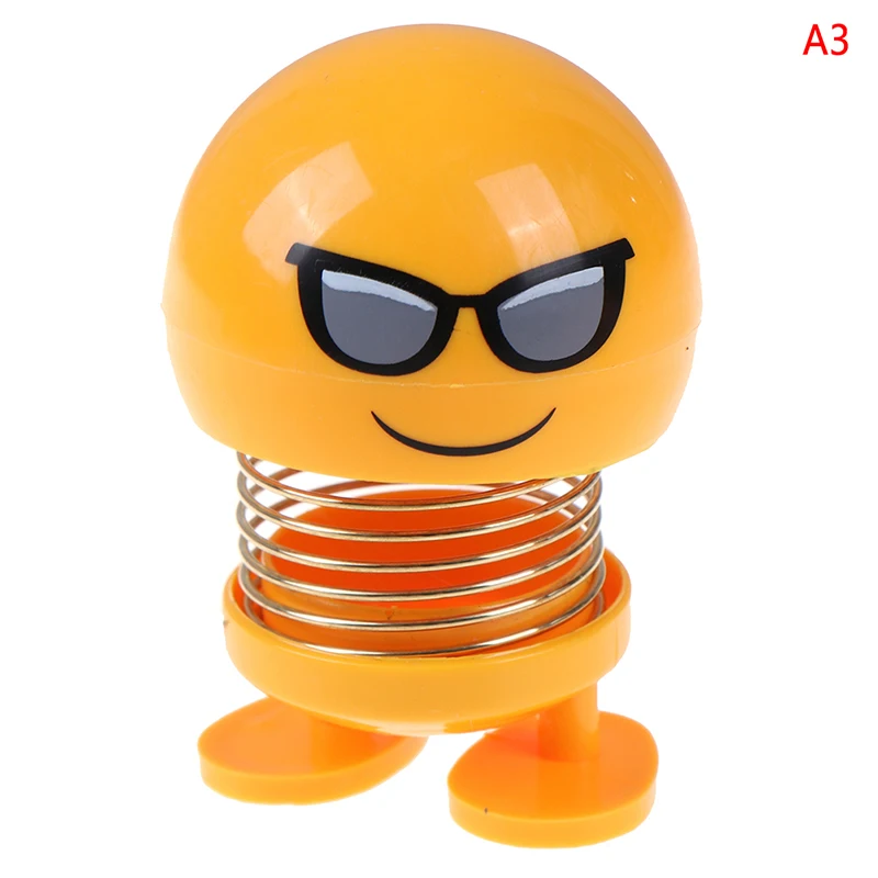 Cute Smile Expression Pack Spring Shaking Head Doll Car Interior Shaking Sound Explosion Section Villain Toy Store Toys For Boy - Цвет: 3