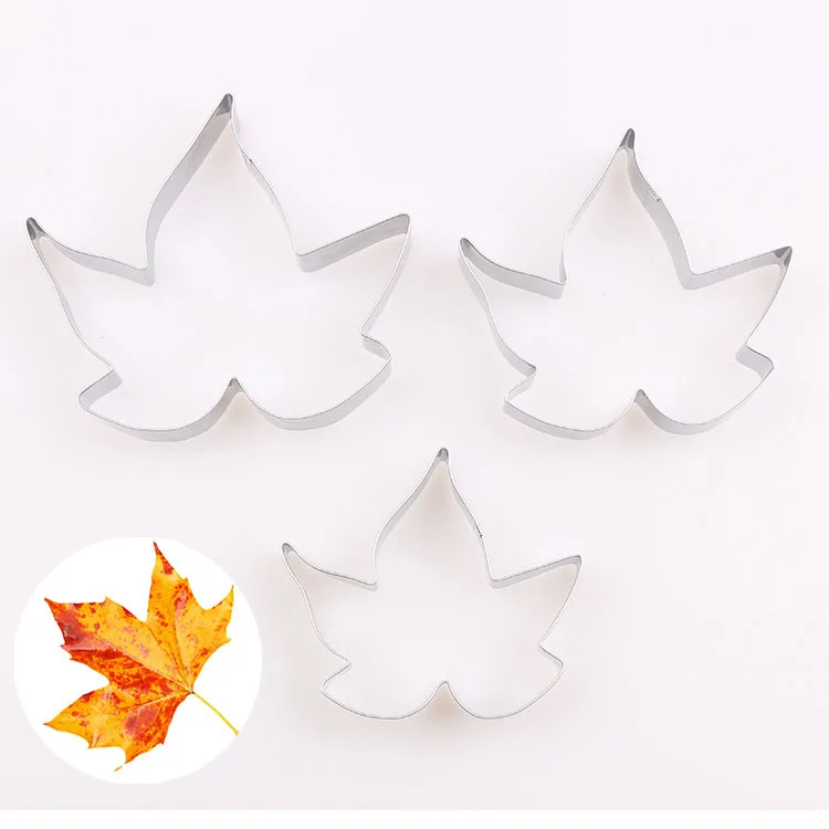 

Maple Leaf Stainless Steel Clay Cutter Tools 3pcs/set Polymer Clay Tools Cutting