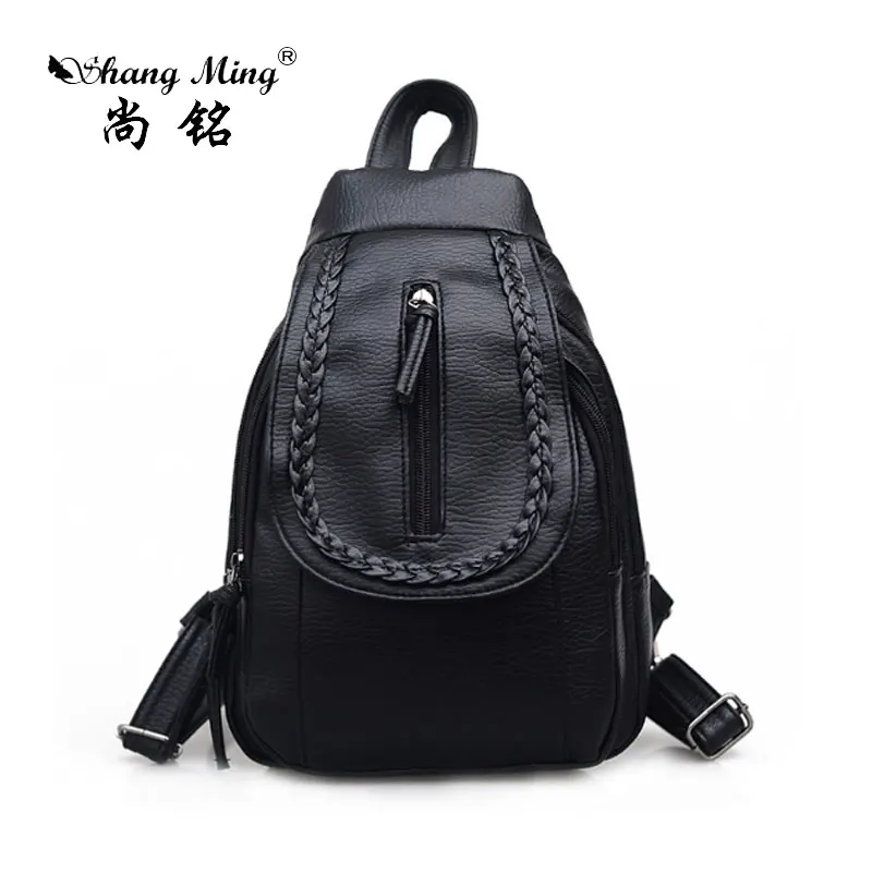 ShangMing 2017 New Women Backpack Softback High quality Pu Styles Fashion National Cartoon Preppy Style Girls