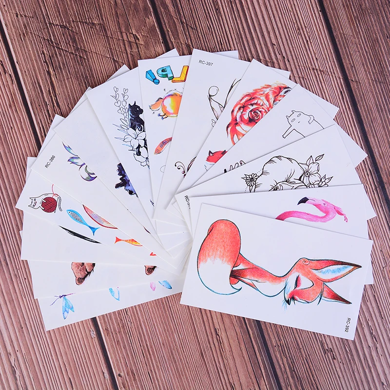 

1 Sheet Butterfly fox bear Animal Pattern Beauty Decal Waterproof Tattoo Sticker Women Girl Body Art Temporary Tattoo Removable