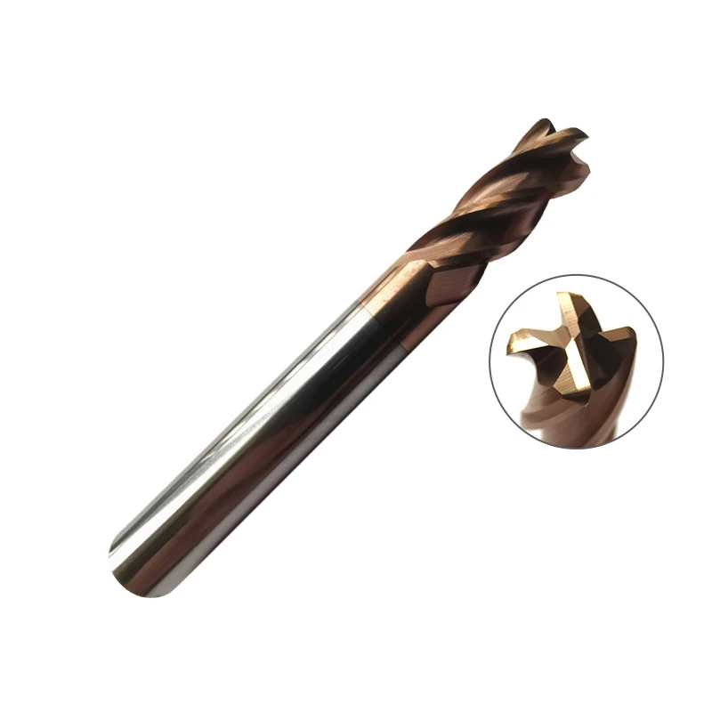 Концевая фреза из сплава HRC 55 4 мм R0.2 R0.3 R0.5 R1 канавки вольфрамовый кобальтовый