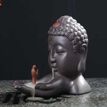 

1PC New Backflow Incense Burner Creative Home Decor Ceramic Buddha Incense Holder Buddhist Censer PRO