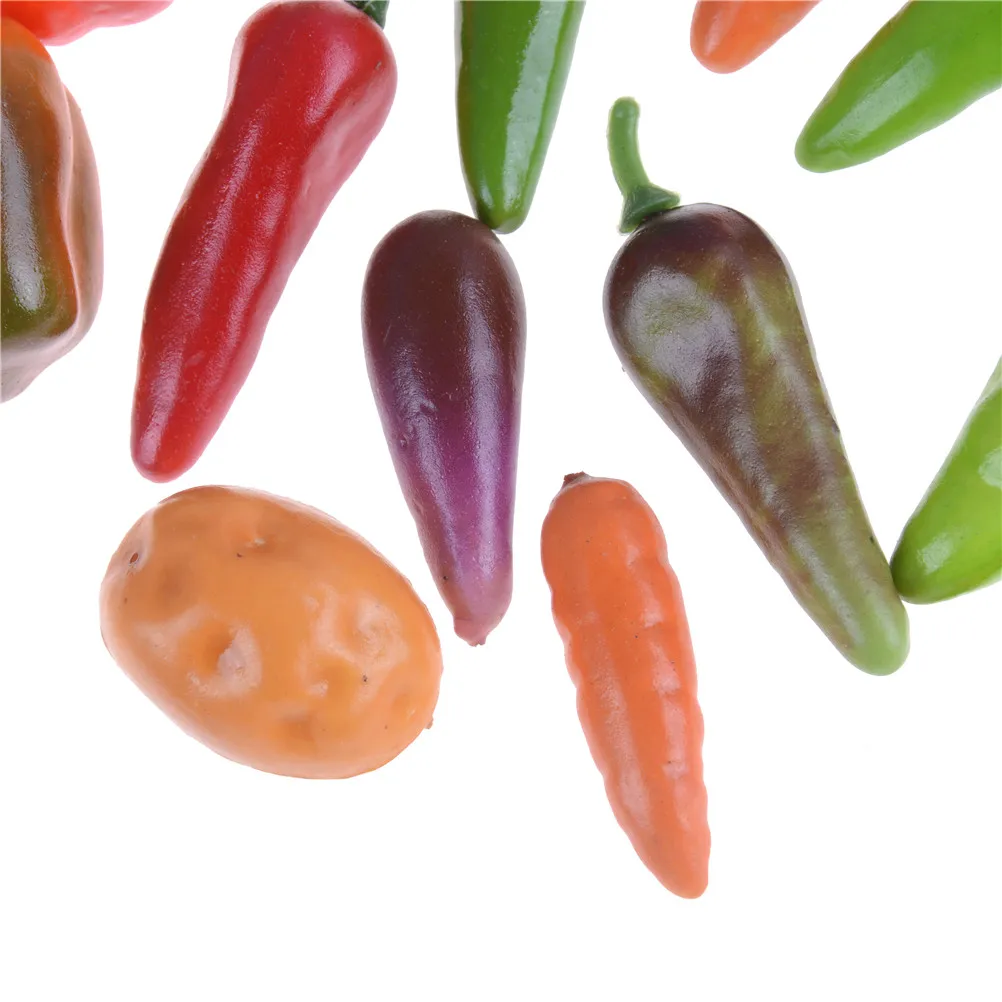 10Pcs Mini Fruits Vegetable Food Doll house Decor Kits Kitchen Toys Pretend Play Toys Dollhouse Miniatures Accessories