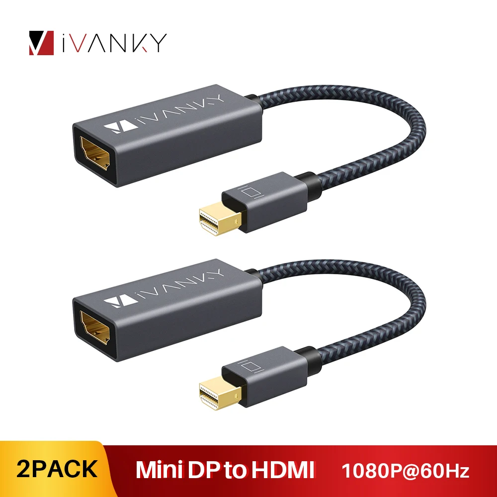 [Пожизненная гарантия] iVANKY 1080P Mini DP к HDMI адаптер Thunderbolt для MacBook Air проектор tv-[2