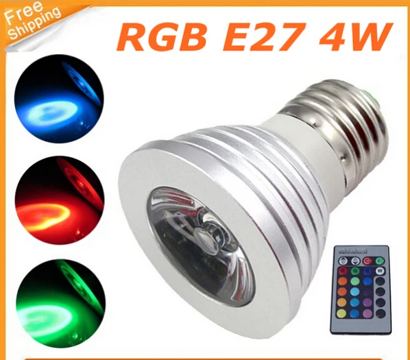 4 Вт RGB E27 GU10 MR16 Светодиодный прожектор 16 Цвета переменчивый свет лампы + 24 клавиши удаленного для Рождество украшения