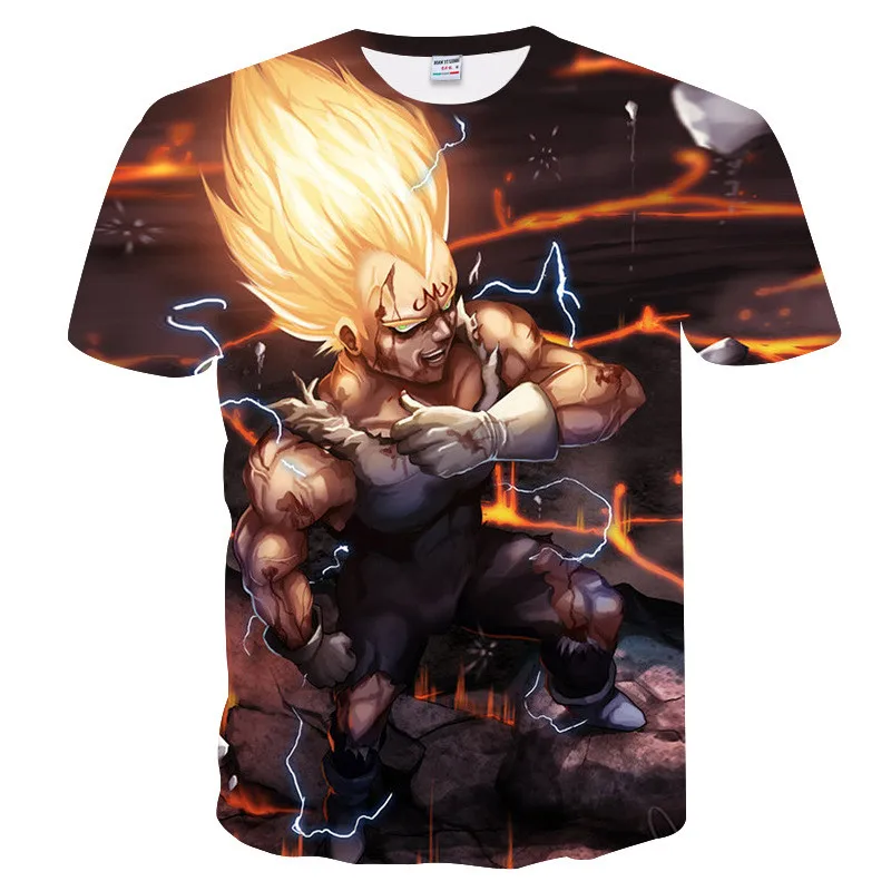 Новые футболки Dragon Ball Z мужские летние футболки с 3D принтом Super Saiyan Son Goku Black Zamasu Vegeta Dragon Ball Повседневная футболка Топы