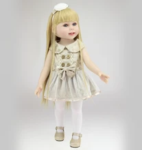 New Arrival 18 inch Fashion Vinyl Girl Doll American Girl Doll with Beautiful Clothes Long Straight Blonde Hair