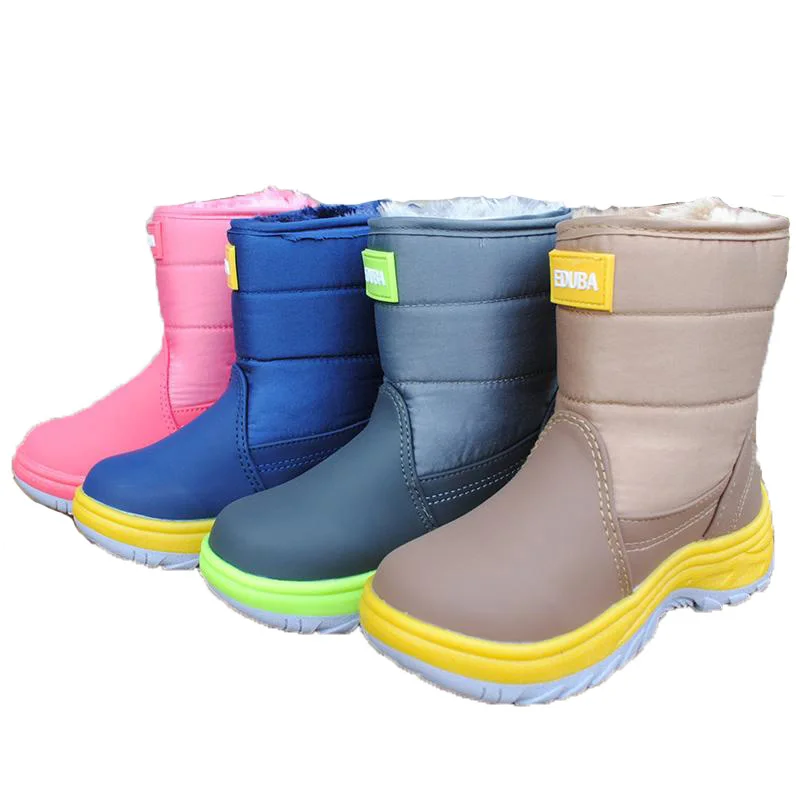 2018 Children Winter Snow Boots Girls Waterproof Warm Boots Shoes Boys Fashion Hooks Anti-slippery Thickening Snowboots C511