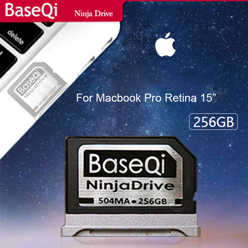 Оригинальный алюминиевый Minidrive Baseqi с памятью 256 ГБ для Macbook Pro Retina 15 дюймов 2013 по 2015