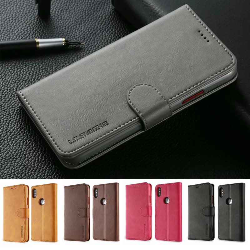 

For funda iphone x case leather wallet flip case for coque iphone x phone case flip cover Credit Card etui