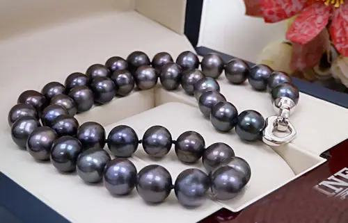 

Hot sale new Style >>>>>Black Colors Real Pearl 13-14mm AAA Natural Pearl Handmade Necklace Wedding