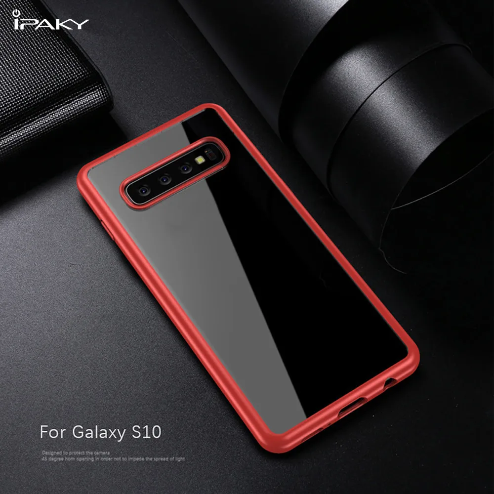 

IPAKY For Samsung Galaxy Note 9 8 Case Silicone TPU Acrylic Transparent Case for Samsung galaxy S10 S8 S9 Plus S10E Cover Coque