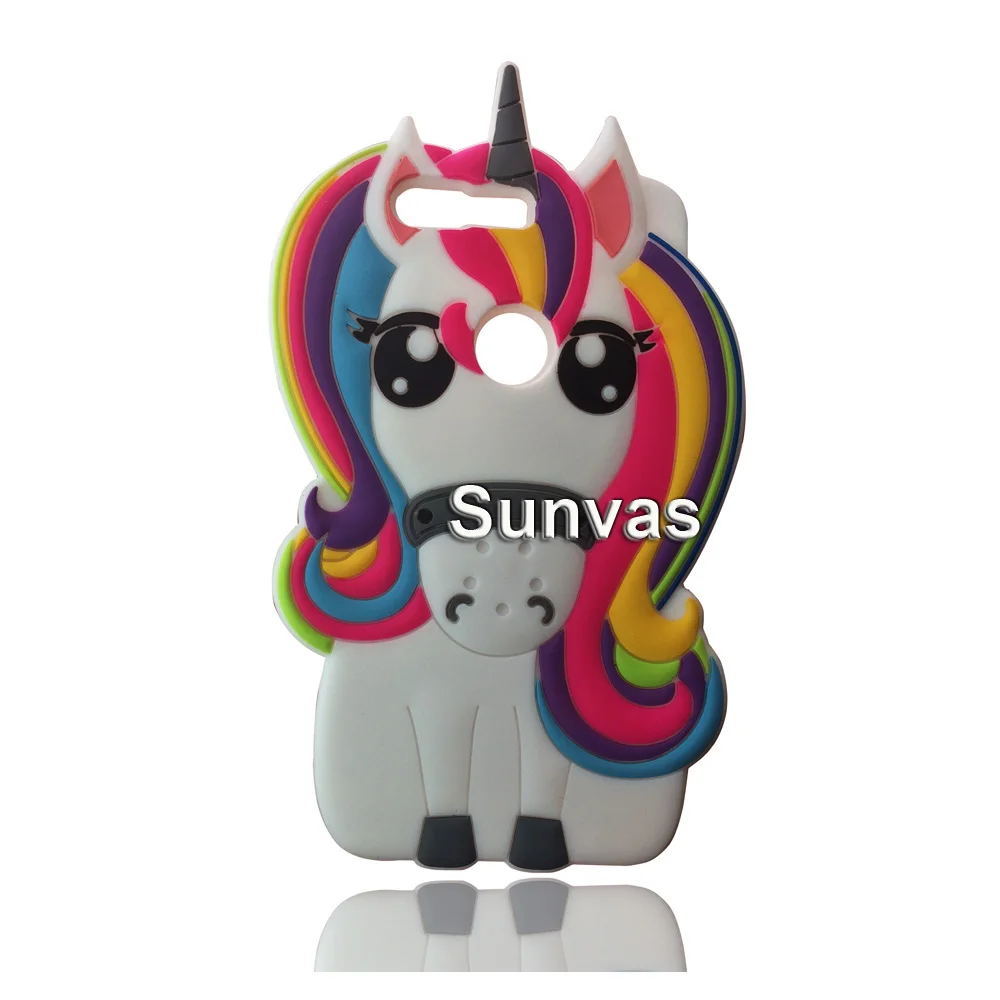 

3D Cute Cartoon Animal Soft Silicone Unicorn Horse Mobile Phone Case Back Cover Shell Skin For Huawei Honor 8