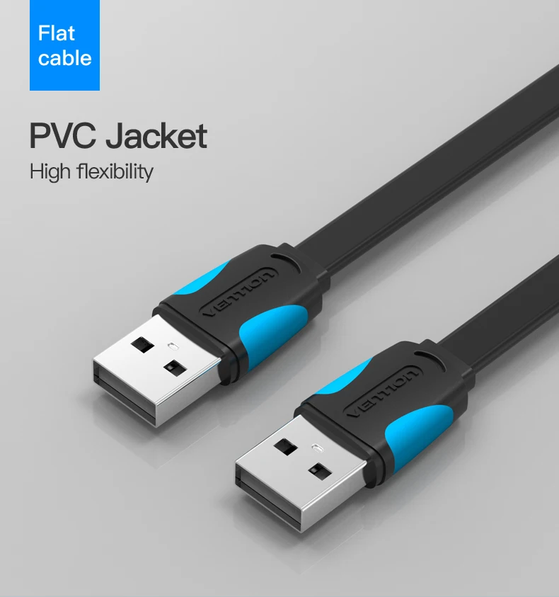 Vention USB-USB кабель папа-папа USB 2,0 кабель-удлинитель для HD PC 0,5 м кабель для компьютерной камеры USB кабель-удлинитель