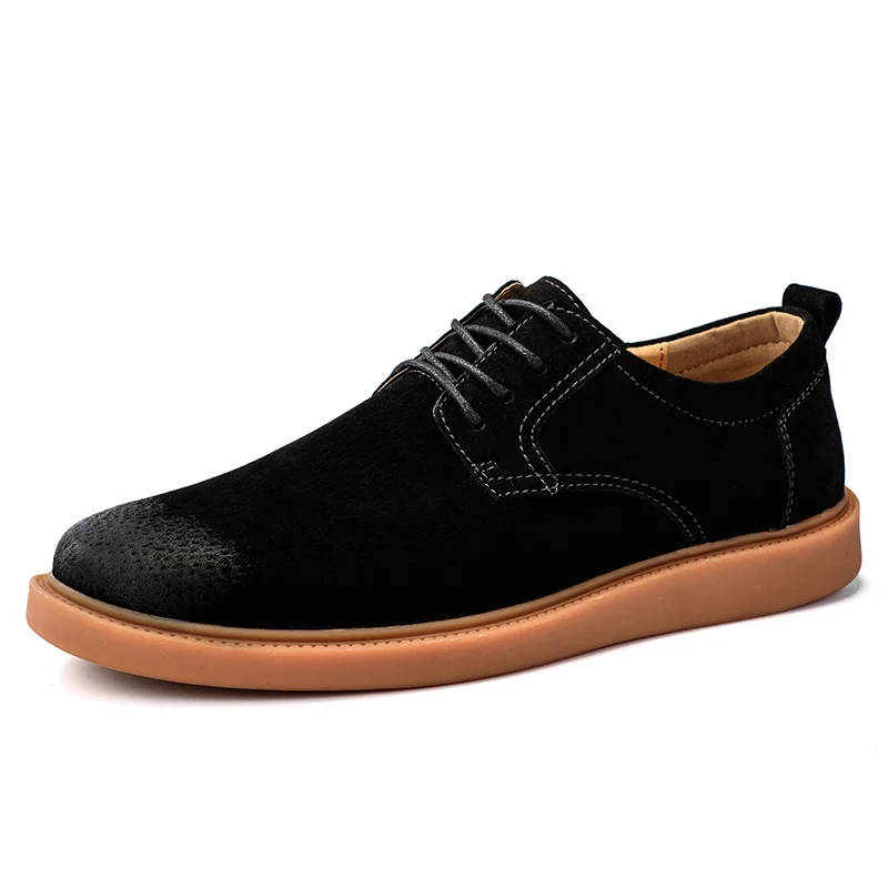 VMUKSAN/Лидер продаж; кожаная обувь; Мужская модная обувь ручной работы в британском стиле; zapatos hombre; коллекция года; сезон весна; повседневная мужская обувь на шнуровке - Цвет: black