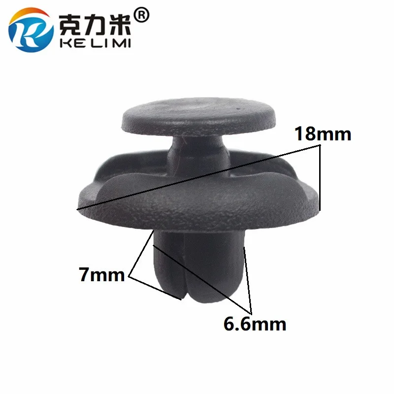 

KE LI MI Fits 6.6mm hole fender trim clips for Toyota short type push in fastener fixed Molding retaining clips