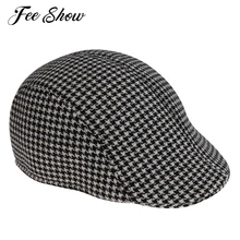 Взрослых Для мужчин S Мода Хаундстут Pattern Газетчик плоским Кепки Hat взрослых Для мужчин Модная легкая Стильный Профессиональный Напульсники Кепки hat