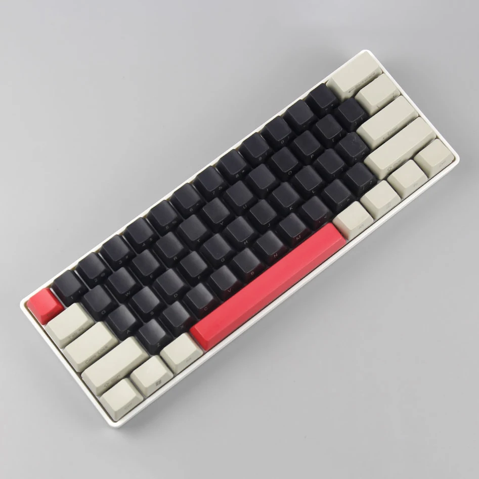 

Llight rey&Black 60 OEM side printed thick pbt 61 keys for GH60 Poker DZ60 mx switch ANSI 60% mechanical keyboard