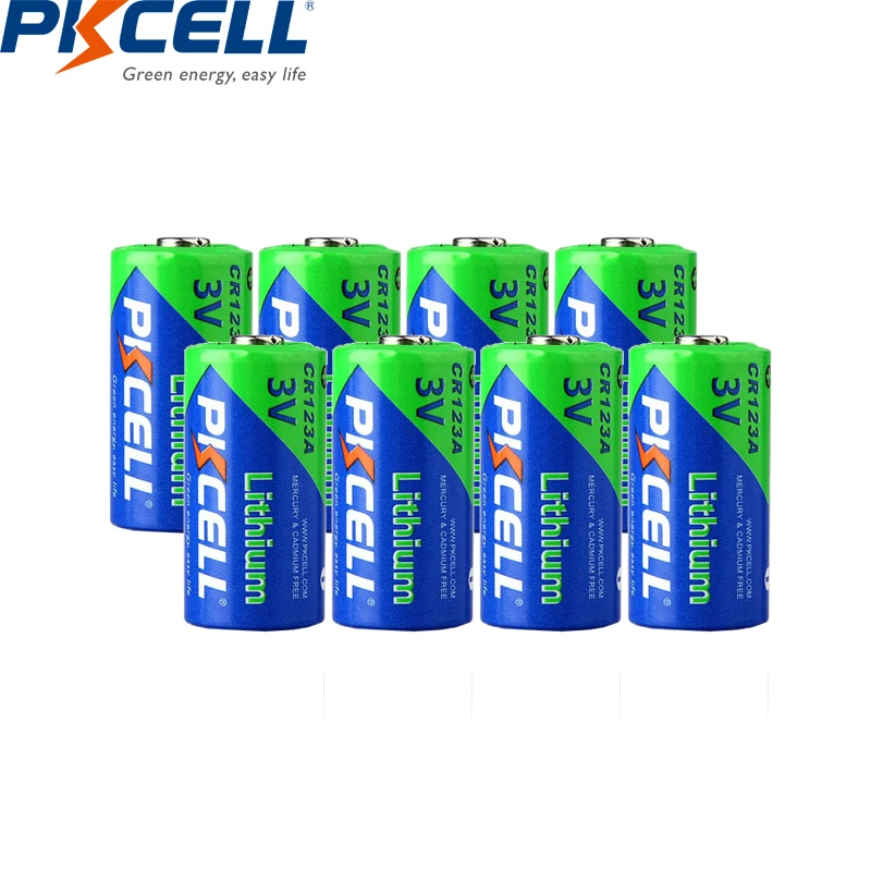 8 шт. литиевые аккумуляторы PKCELL CR123A 3 в CR123 CR17345(CR17335) 16340 CR 123 CR17335 123A 2/3A|Батарейки| |