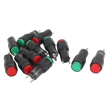 

AC 220 V 2 P signaling lamps red green pilot lights bulb indicator 12 pieces