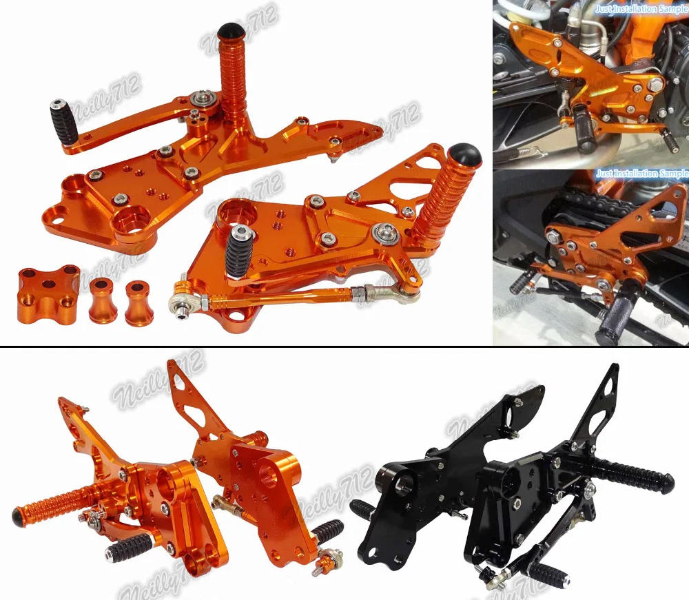 Waase для KTM Duke 125 200 390 2011 2012 2013 Регулируемый наездник задние комплекты Rearset Подножка для ухода за кожей ног колышки