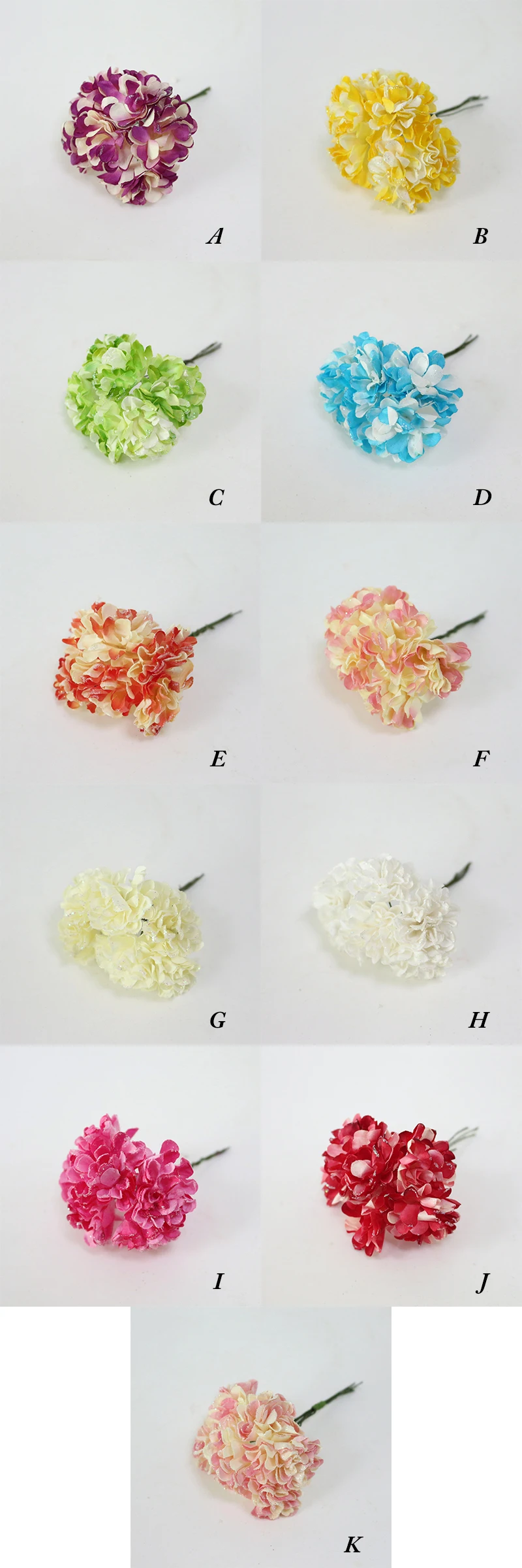 JAROWN Simulation Mini Carnation Paper Flower DIY Wedding Wreath Accessories Material Wedding Candy Box Decoration Fake Flowers (24)