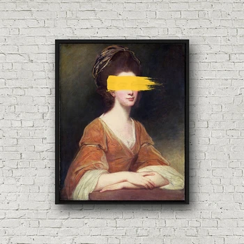 

Portrait Vintage Poster Canvas Art Prints Home Eclectic Wall Art Decor , Modern Altered Art Painting Wall Pictures Paint Art