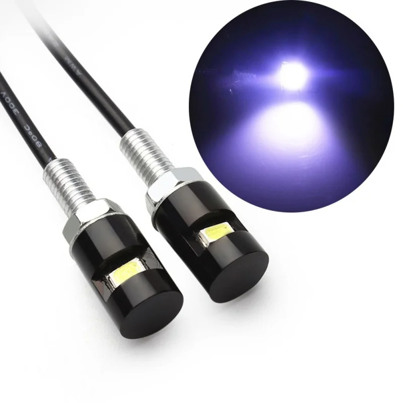 1pcs Number Plate License Accessories Screw Bolt LED White Light Car Auto Motorcycle Universal 5.23 Tool | Автомобили и мотоциклы