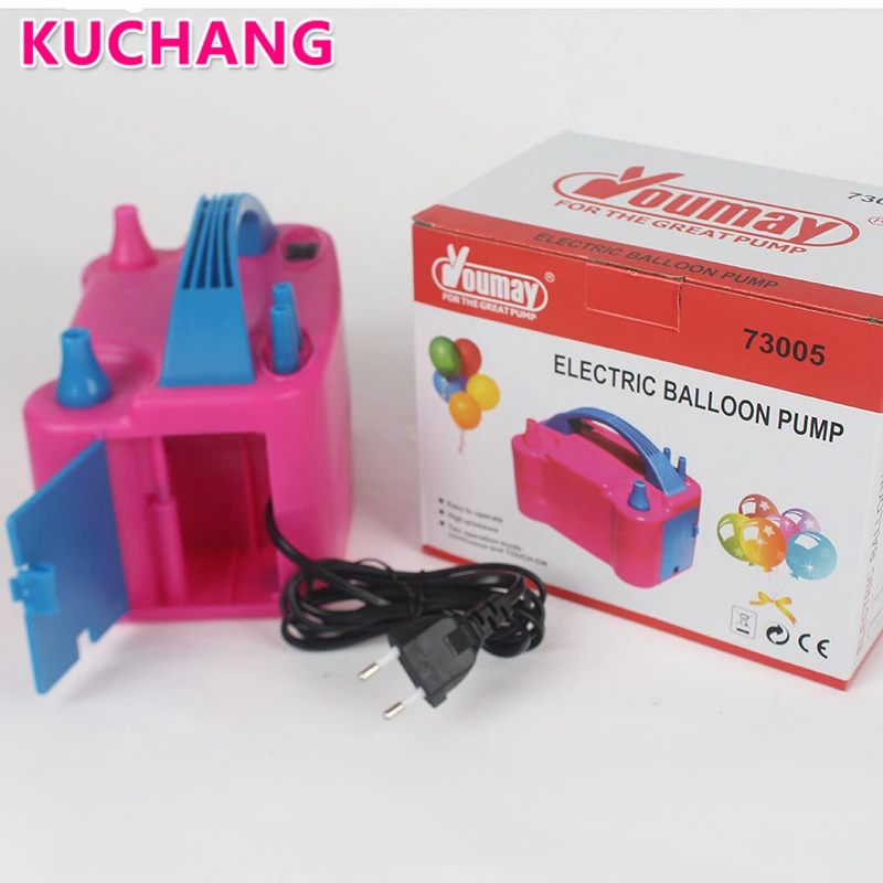 

Double Hole Portable AC Electric Balloon Inflator Air Pump Plug Nozzle Air Compressor 110V or 220V Electric Balloon Pump