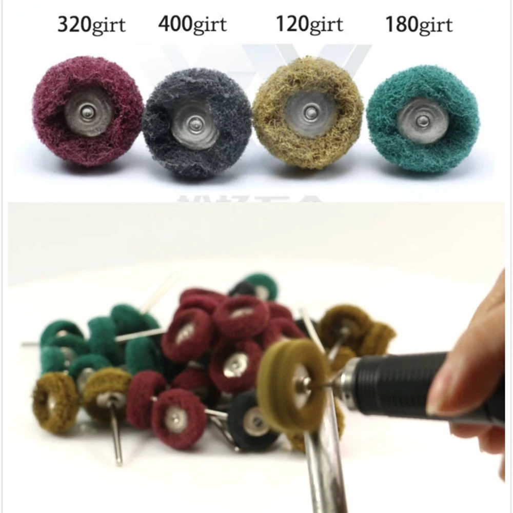 

40pcs/Set Mini Nylon Polishing Wheel Brush Scouring Pad Abrasive Wheel Fiber Grinding Sanding Head Buffing Deburring Rotary Tool