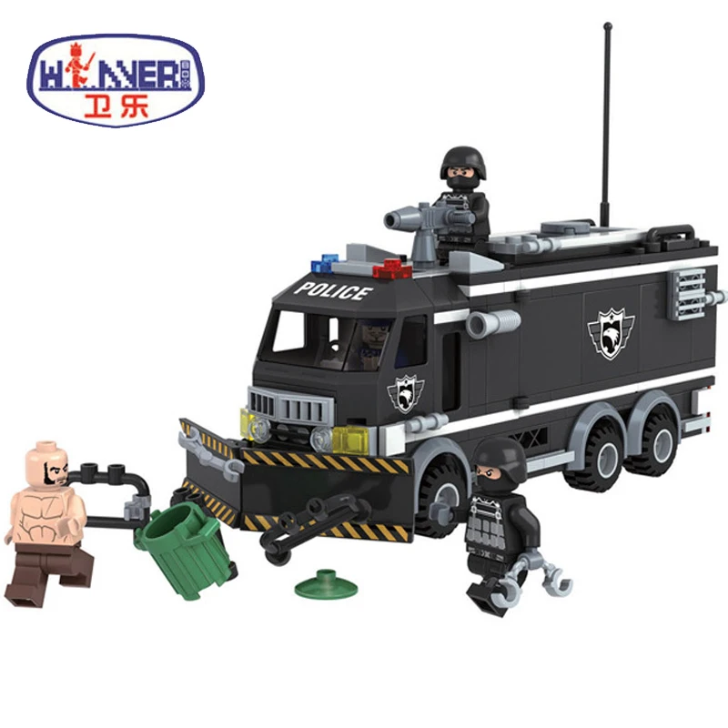 

City Police Swat Cop Riot Wrecker Building Blocks Compatible Legoes Educational DIY Children Bricks Toys For Children Gifts