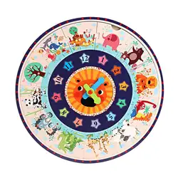 Деревянный головоломка Танграм цифровые часы головоломки мультфильм животных сборки для маленьких детей раннего образования игрушечные