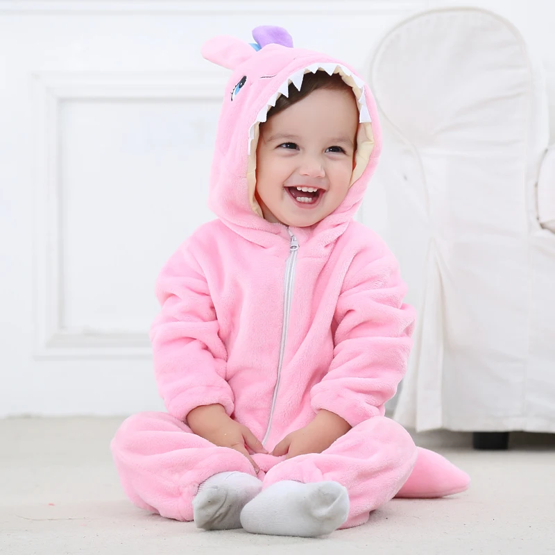 

Newborn baby rompers Autumn Winter Flannel Stitch Panda Baby boy clothes Jumpsuit costume Baby Girl costume animal Rompers