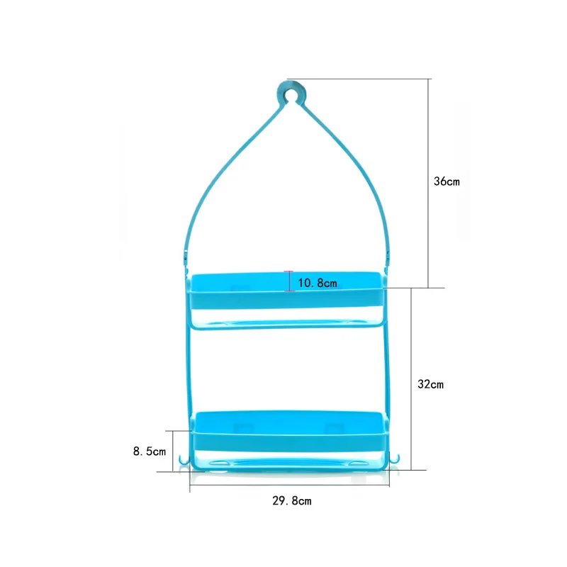 الحمام مزدوجة طبقات شنقا الجرف حمام إمدادات تخزين الرف البلاستيك DIY دش المنظم حامل مرتب المطبخ تخزين