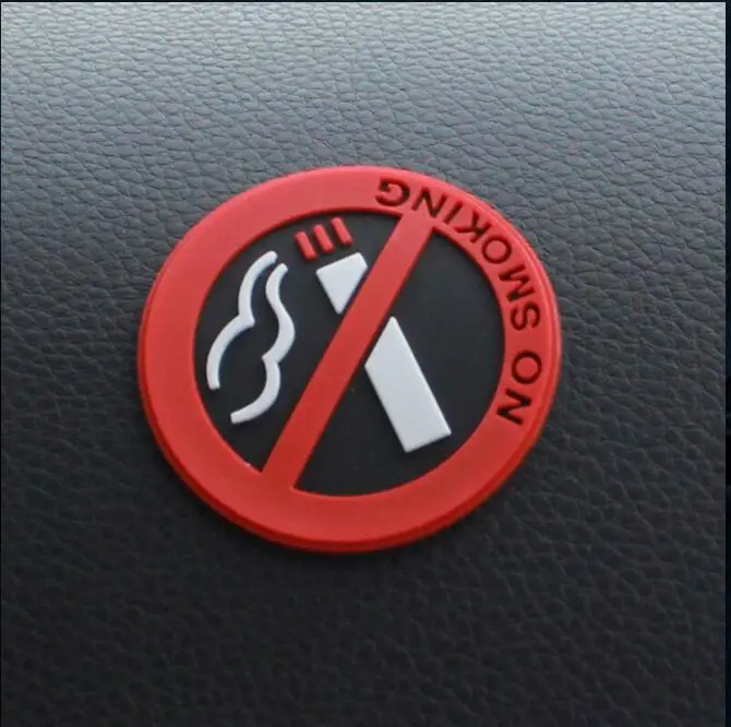

5cm Universal Rubber NO SMOKING Sign Tips Warning Logo Car Auto Body For Skoda Octavia 2 A7 A5 Rapid Fabia Accessories