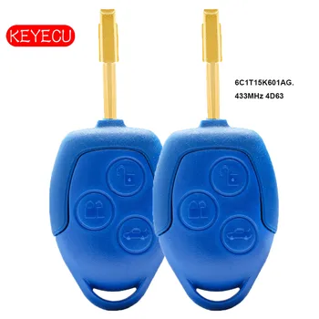 

Keyecu 2* Remote Key FOB 3 Button 433MHz 4D63 Chip for Ford Transit WM VM 2006-2014 P/N: 6C1T15K601AG FO21