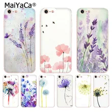 MaiYaCa для iphone 7 6 X чехол с акварельным цветком Одуванчик Лотос Лаванда чехол для телефона для iphone 8 7 6 6S Plus X 10 5 XS XR XSMAX