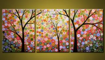 

3pcs Hand Painted Approaching Nightfall-Modern Canvas Art Wall Decor-Abstract Oil Painting Wall Art