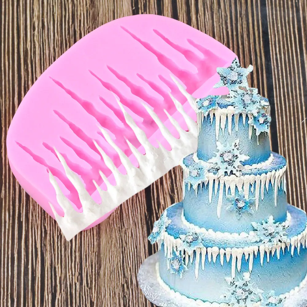 

Icicles Cake Decoration Silicone Mold Icicle Border Sugarcraft Frozen Fondant Cake Christmas Fondant Cake Decorating Tools