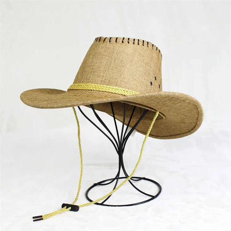 Hot Sale Western Cowboy Style Man Beach Tide Hat Sunscreen Hat Summer Outdoor Sunshade Straw Hat ACA45 (7)
