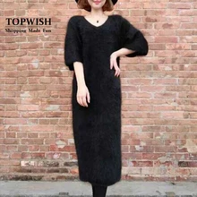 Длинные свитера из натурального меха норки и кашемира, Длинные пуловеры из натурального меха норки, Лидер продаж, большие размеры TFP860