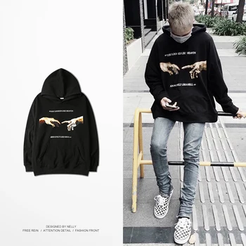 

Autumn Winter Long Sleeve Men Sweatshirt Skateboard Hoodies Streetwear Multi Size Black Available Warm hiphop