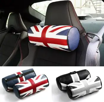 

2 Pieces Car Pillow Leather Neck Headrest Super Soft Memory Foam Auto Seat Cover Head Neck Rest Cushion Fit For BMW Mini Cooper