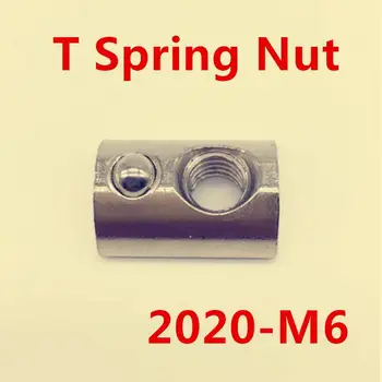 

100pcs M6 T Spring Nut / M6 Half Round Elasticity Spring Nut Block for 2020 Aluminium Profile Slot Groove 6