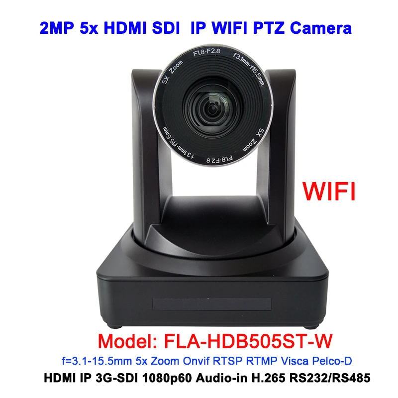 Wide Angle 5x Optical zoom 1080P60 HDMI 3G SDI PTZ Video Conference IP