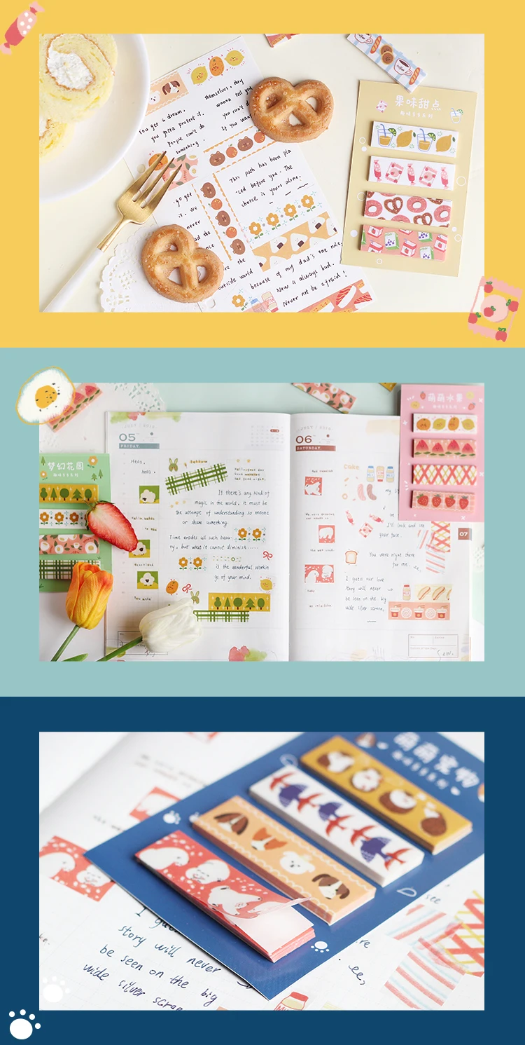 Творческий Фрукты японский еда Блокнот N раз Sticky блокнот для заметок Закладка пуля журнал этикетка-наклейка подарок канцелярские BQ030